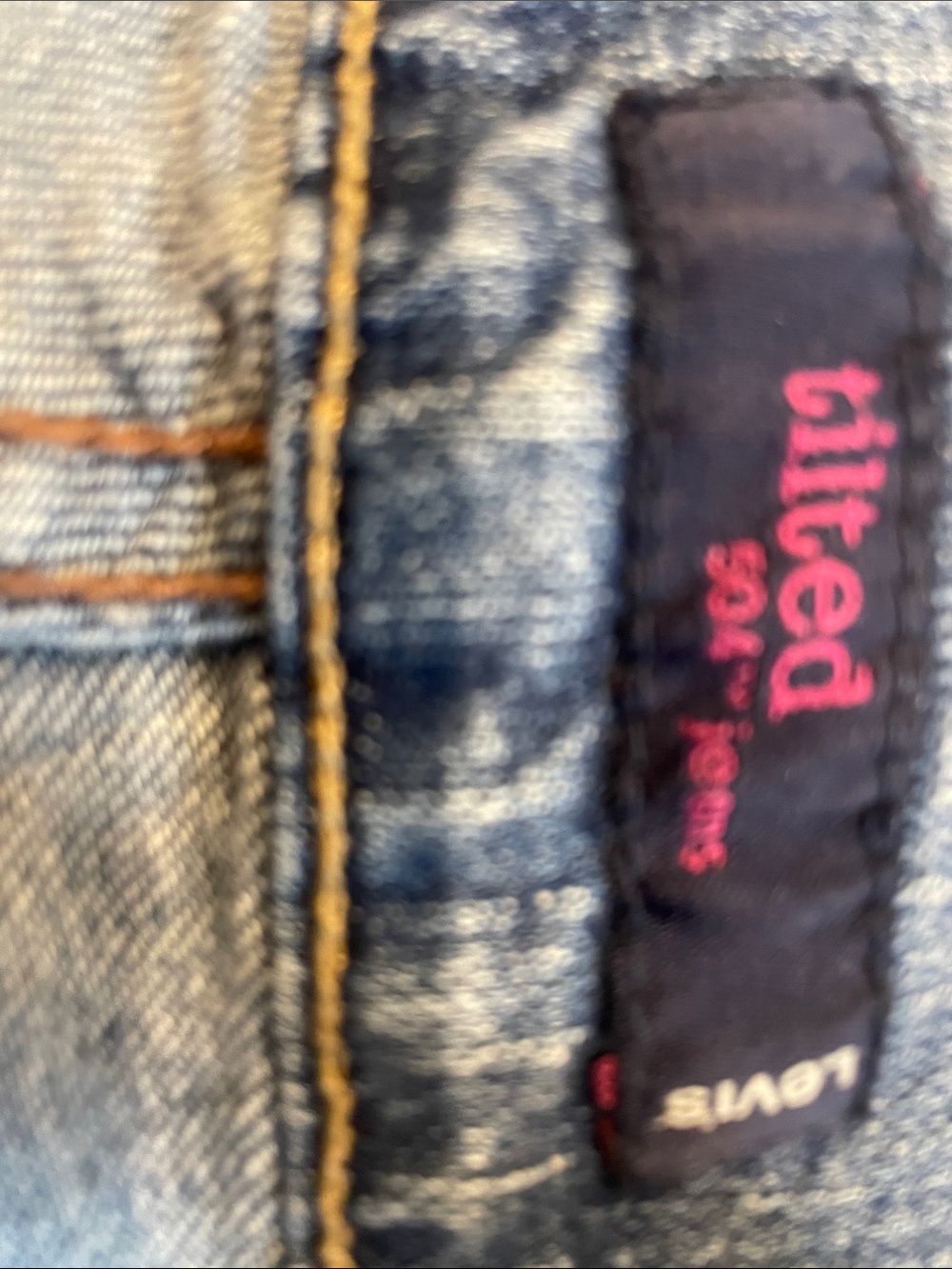 Levi’s Y2K 504 Tilted Jean. Low rise & stretchy.